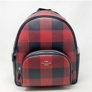 Red plaid mini backpack